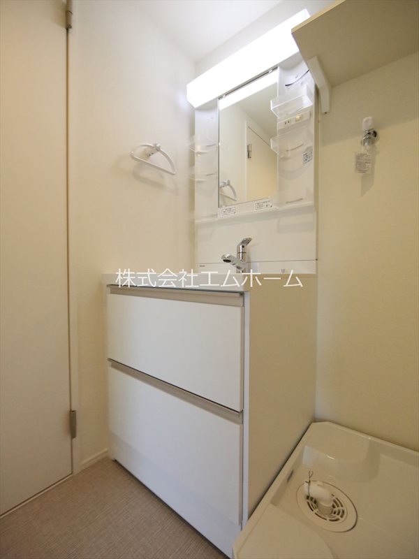 洗面設備　脱衣所　独立洗面台（シャンプードレッサー付）収納スペース有