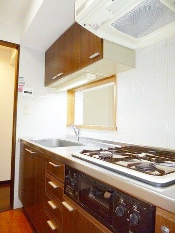 キッチン　ガスコンロ3口カウンターキッチン