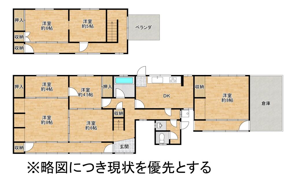 あま市金岩上屋敷貸家の間取り写真