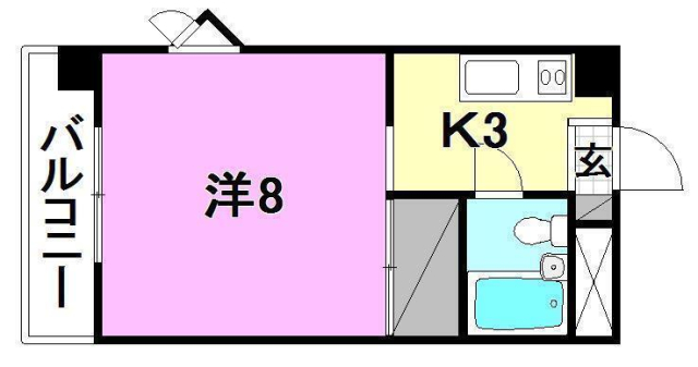 松山市清水町のマンションの間取り