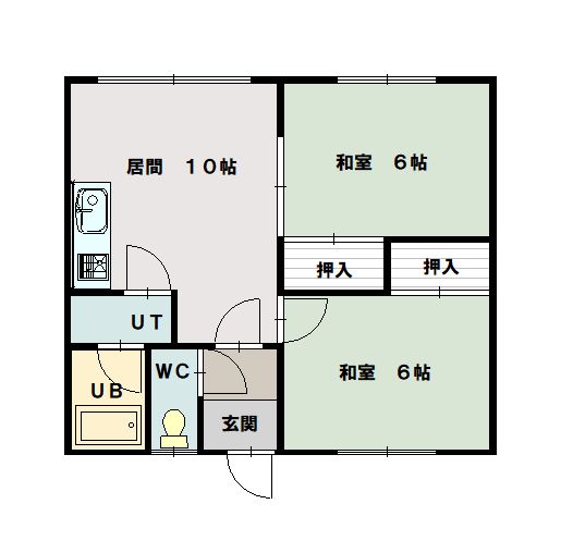 南6条ハイツA棟の間取り