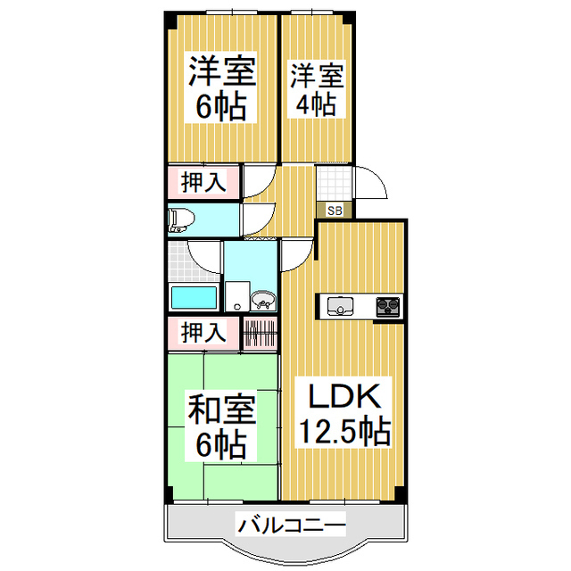 グランデージ横文の間取り