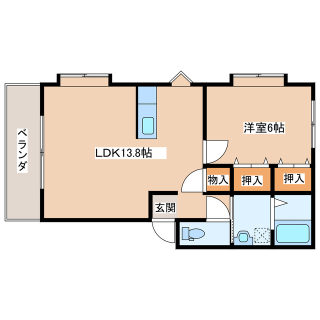 都城市姫城町のマンションの間取り