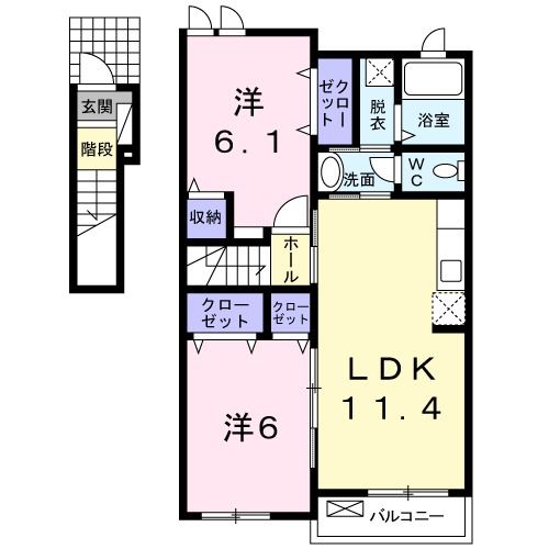 杵島郡江北町大字佐留志のアパートの間取り