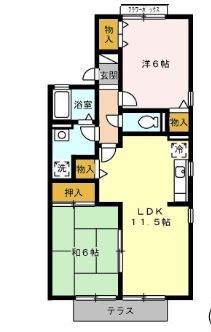 セジュール若葉B棟の間取り