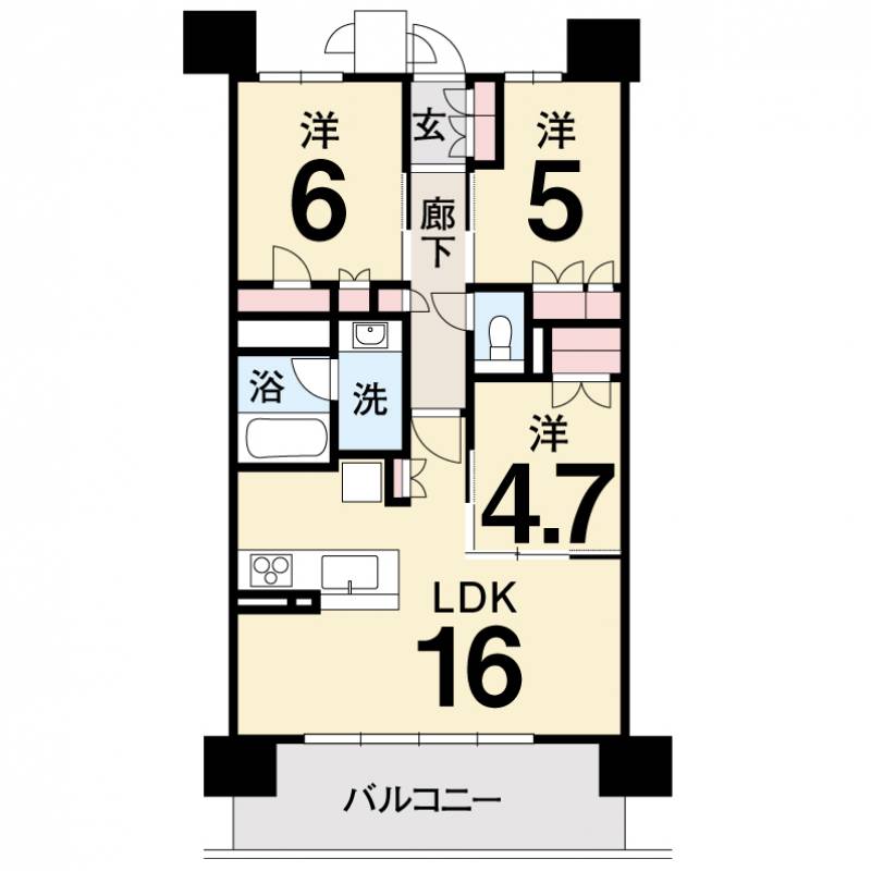 プレミスト松山二番町の間取り