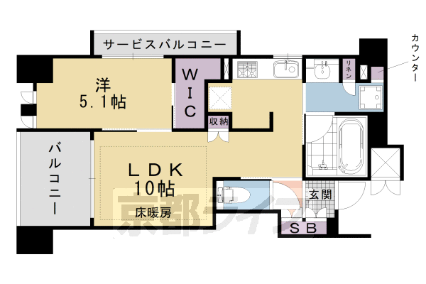 プレサンスロジェ京都烏丸五条の間取り