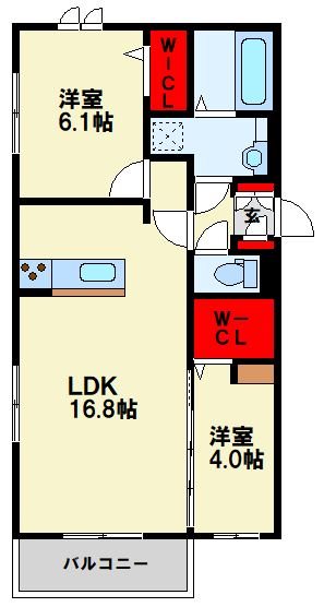 D-ROOM藤田 B棟の間取り