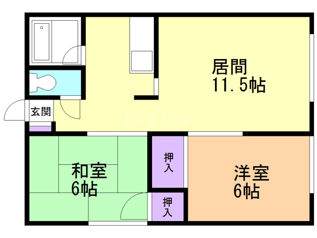 札幌市厚別区厚別東三条のアパートの間取り