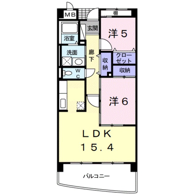 【和歌山市紀三井寺のマンションの間取り】