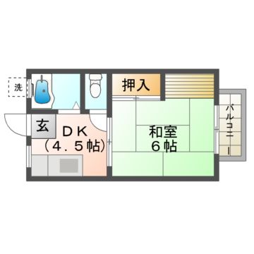 城陽市富野のアパートの間取り