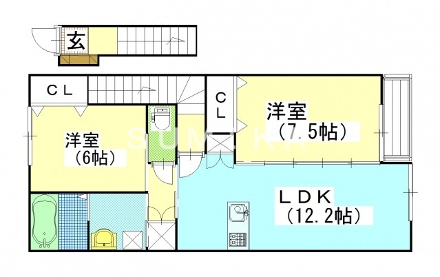 グランアベニュー国富Iの間取り