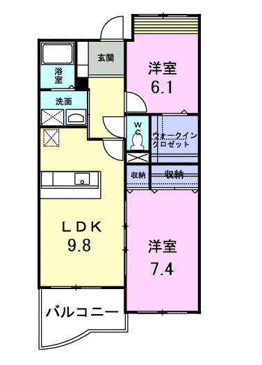 パイン・ヒルズ弐番館の間取り