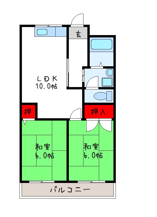 八尾市西久宝寺のマンションの間取り