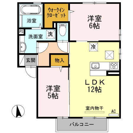 ワレア城前　A棟の間取り