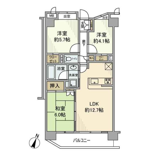 日神パレステージ鴨居の間取り