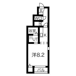 仙台市青葉区上杉のアパートの間取り