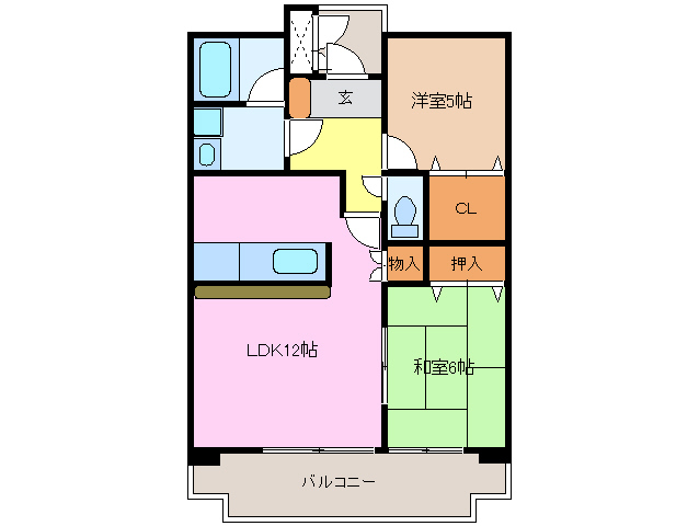 松阪市末広町のマンションの間取り