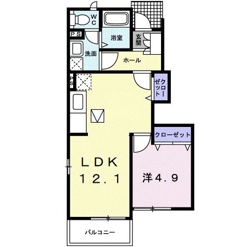 【柴田郡柴田町大字船岡のアパートの間取り】