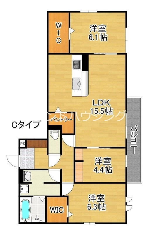 大阪市住吉区墨江のアパートの間取り