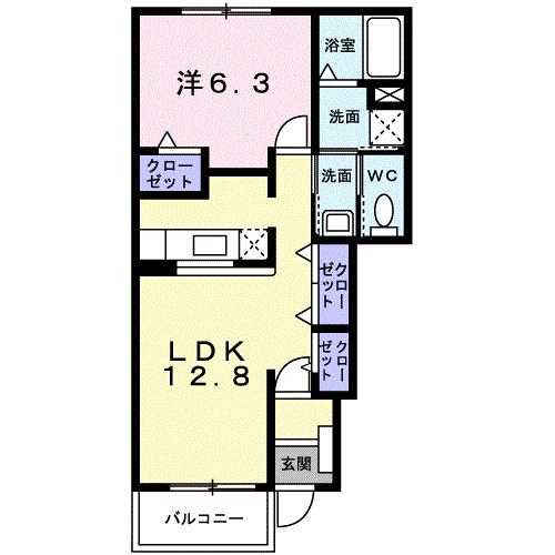 大分市永興のアパートの間取り