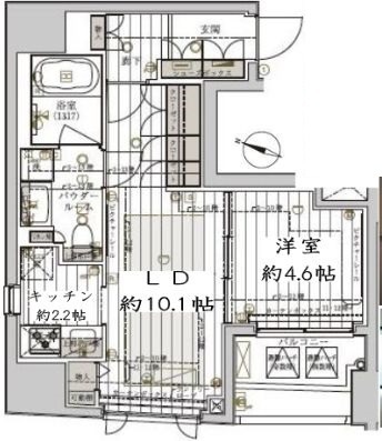 レガリス品川天王洲ベイサイドコートの間取り