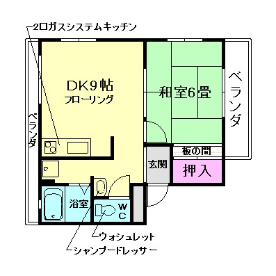 サンハイツ大西の間取り