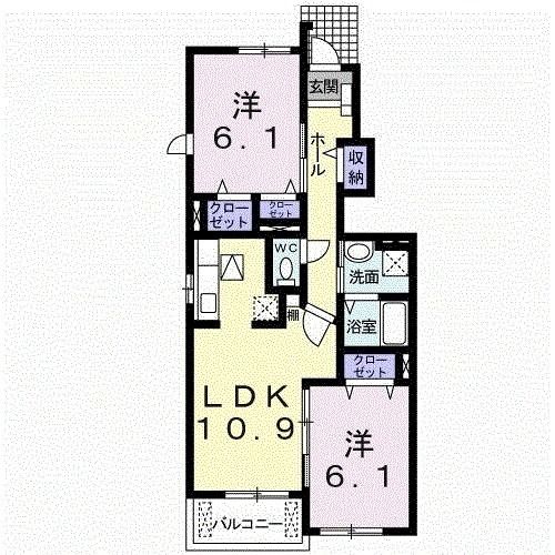 つくばみらい市筒戸のアパートの間取り