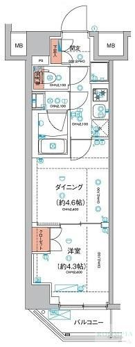 ハーモニーレジデンス東京羽田スカイブリッジの間取り