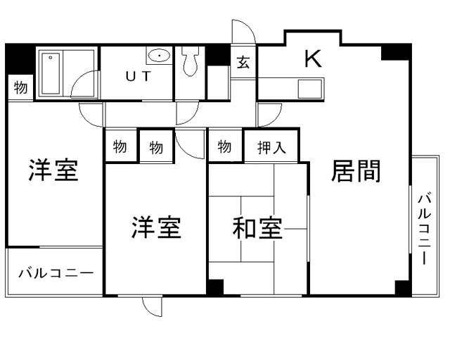 札幌市豊平区平岸三条のマンションの間取り