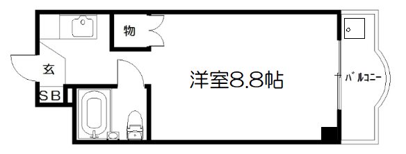 京都市左京区上高野西氷室町のマンションの間取り