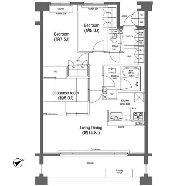 【世田谷区弦巻のマンションの間取り】