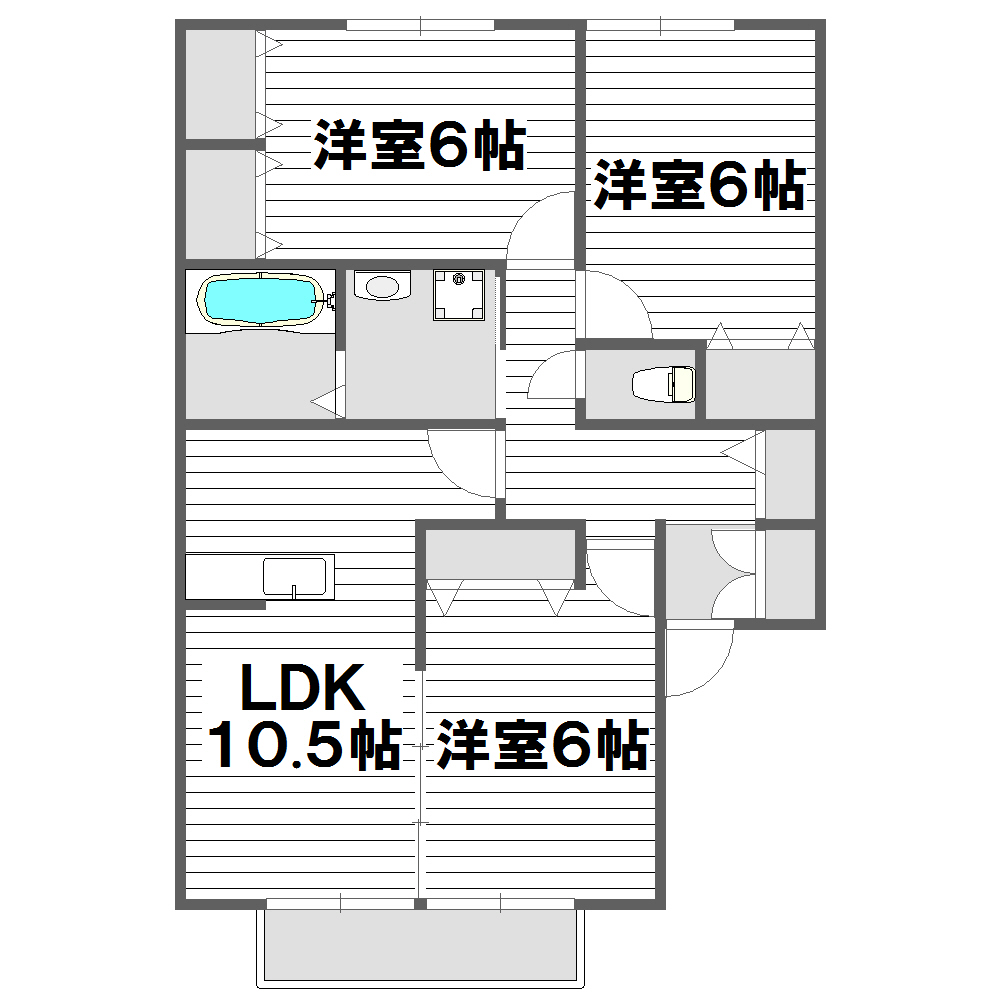 【西脇市野村町茜が丘のアパートの間取り】