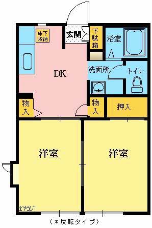 岩沼市本町のアパートの間取り