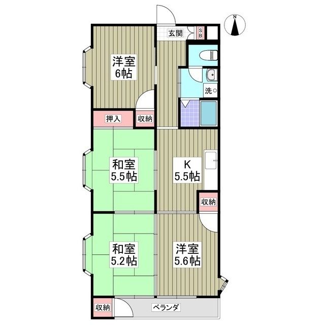 日光市並木町のマンションの間取り