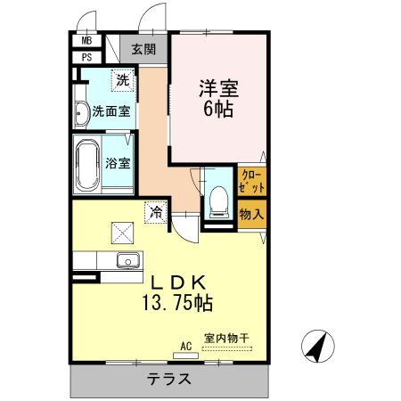 グランテージ学園南の間取り