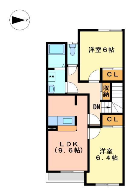 名古屋市守山区城土町のアパートの間取り