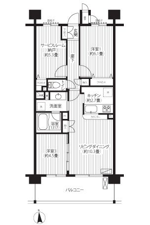 ピエス綱島の間取り