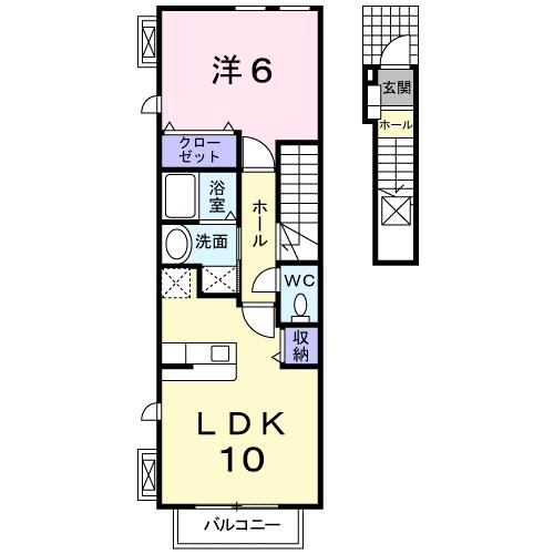 福山市瀬戸町大字地頭分のアパートの間取り