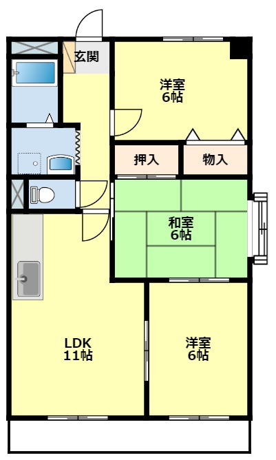 豊田市京町のマンションの間取り