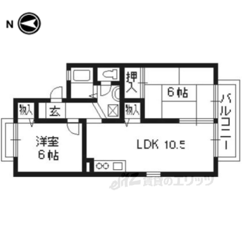 京都市南区久世中久町のアパートの間取り