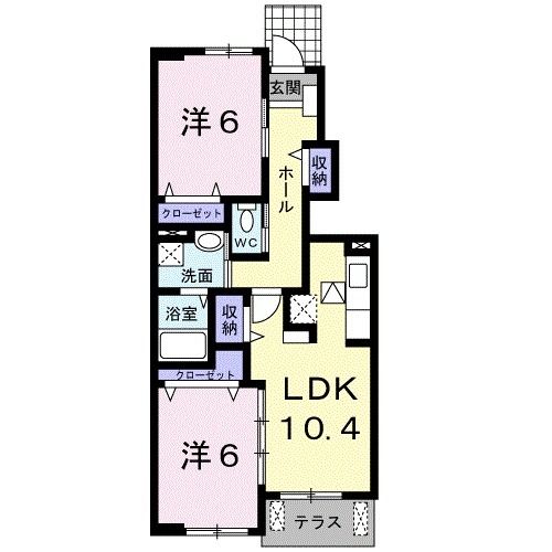 【高松市川部町のアパートの間取り】