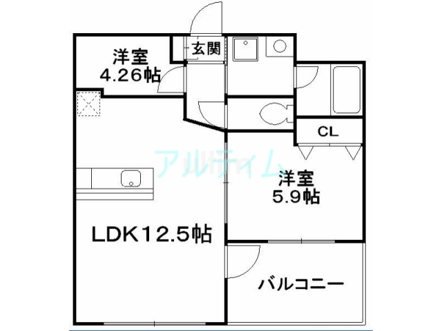 グラシア清水五条の間取り