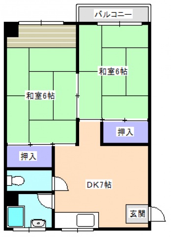 広島市中区東白島町のマンションの間取り