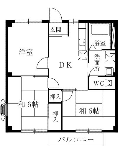 美濃市松栄町のアパートの間取り