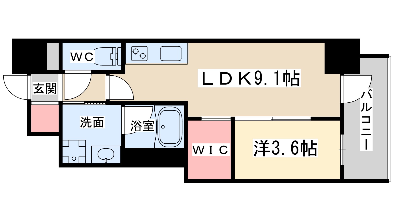 【大阪市北区天神橋のマンションの間取り】