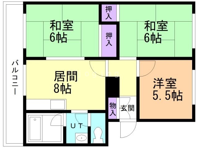 札幌市白石区東札幌五条のマンションの間取り