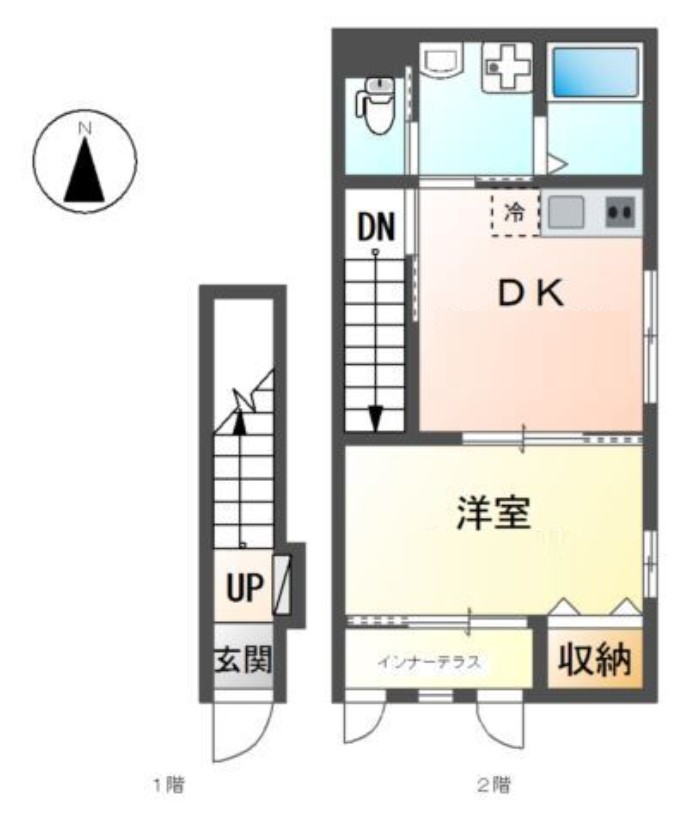 東急東横線 新丸子駅 徒歩10分 2階建 築4年の間取り写真