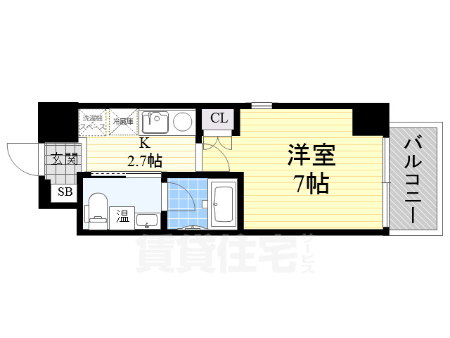 地下鉄堺筋線 南森町駅 徒歩8分 15階建 築19年の間取り写真