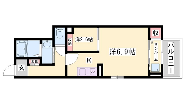 ＪＲ山陽本線 ひめじ別所駅 徒歩3分 2階建 築13年の間取り写真